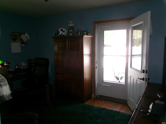 interior space featuring visible vents and light wood-style flooring