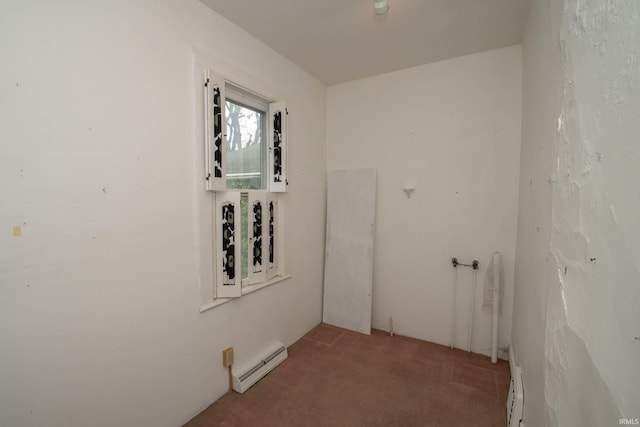 113 W N Shore Dr, South Bend, IN 46617 - empty room featuring carpet floors, a baseboard heating unit, and a baseboard radiator