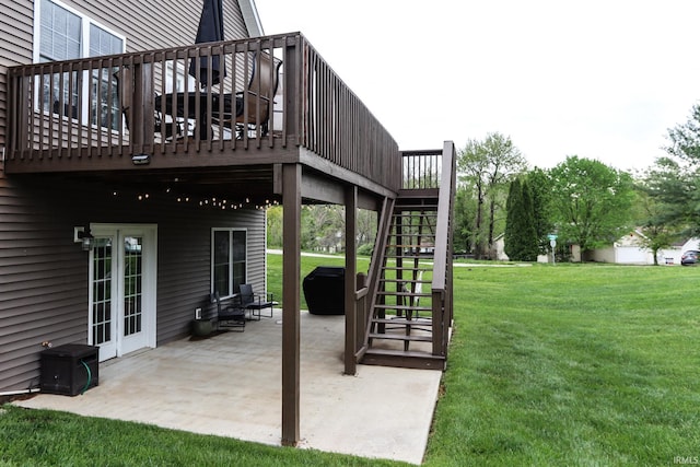 view of patio / terrace with stairway