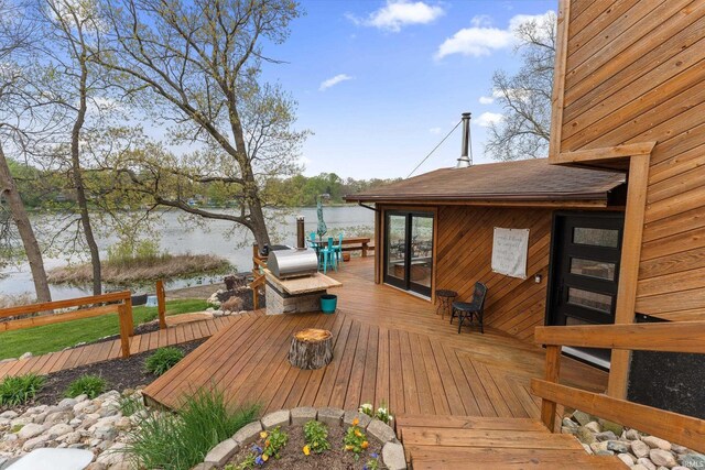 15860 Cook Lake Trl, Plymouth, IN 46563 - deck with area for grilling and a water view