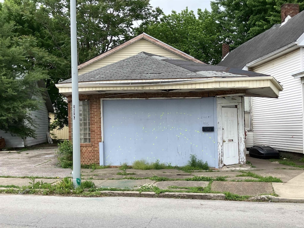 view of garage
