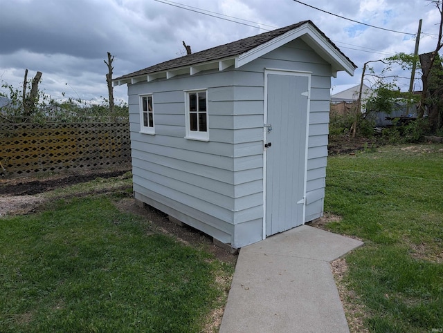 view of shed