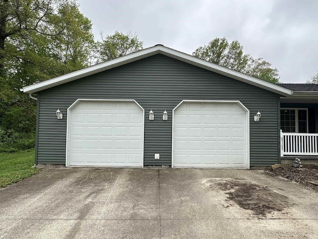 view of garage