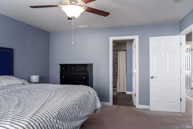 5138 Indigo Ave, Lafayette, IN 47909 - bedroom featuring carpet flooring, a textured ceiling, visible vents, and baseboards