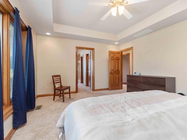 1908 Bent Tree Ct, Auburn, IN 46706 - bedroom with light carpet, baseboards, visible vents, and recessed lighting