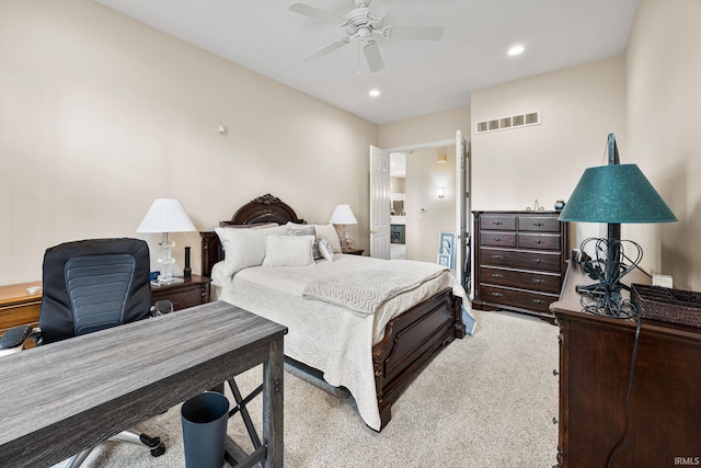 1611 Rockwood Ln, Mishawaka, IN 46545 - bedroom featuring a ceiling fan, visible vents, and recessed lighting