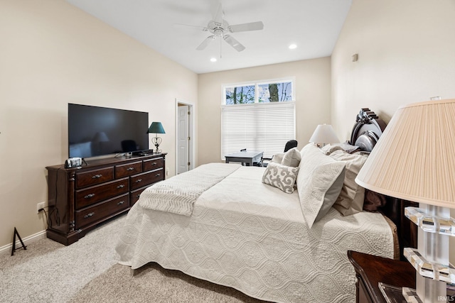 1611 Rockwood Ln, Mishawaka, IN 46545 - bedroom featuring recessed lighting, baseboards, a ceiling fan, and carpet floors