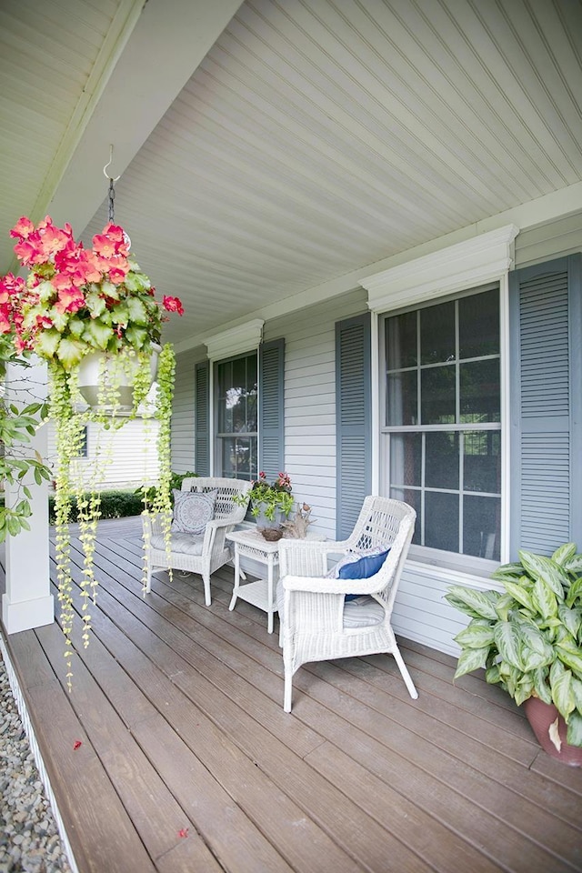 deck with covered porch