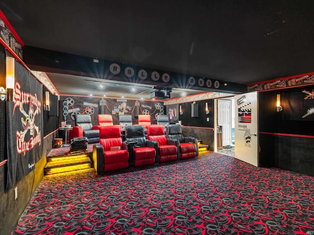 view of carpeted cinema