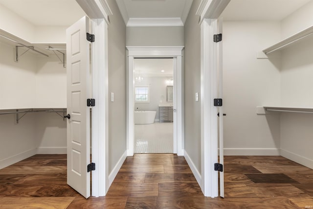 11499 W Nobles Chapel Rd, Elberfeld, IN 47613 - walk in closet featuring wood finished floors