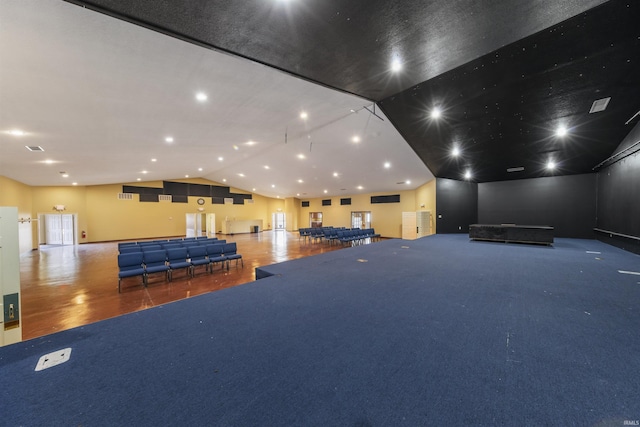11499 W Nobles Chapel Rd, Elberfeld, IN 47613 - interior space with vaulted ceiling and wood finished floors