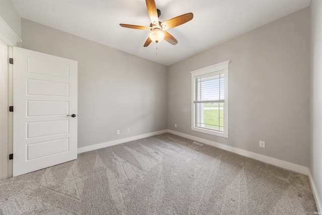 11499 W Nobles Chapel Rd, Elberfeld, IN 47613 - empty room with carpet flooring, baseboards, and a ceiling fan