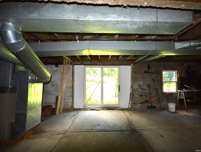 interior space with heating unit