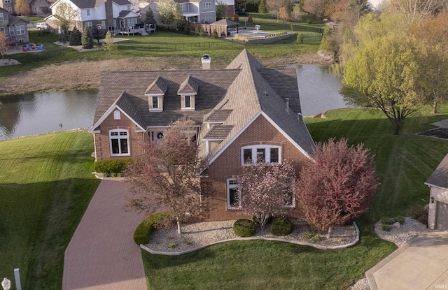 4052 Diamond Row, Greenwood, IN 46143 - birds eye view of property featuring a water view and a residential view