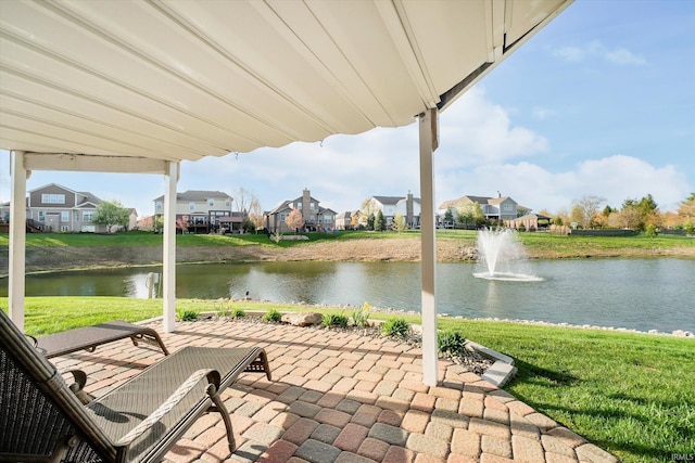4052 Diamond Row, Greenwood, IN 46143 - view of patio / terrace with a water view and a residential view