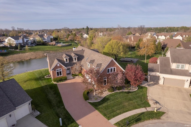 4052 Diamond Row, Greenwood, IN 46143 - aerial view with a water view and a residential view