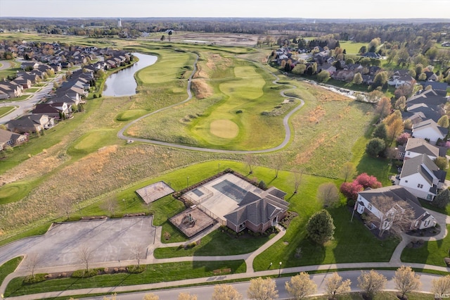 4052 Diamond Row, Greenwood, IN 46143 - aerial view featuring a water view, golf course view, and a residential view