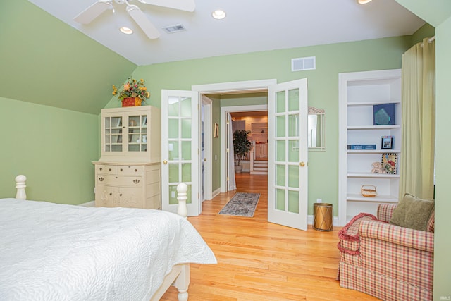 13 Rolling Ridge Ct, Jasper, IN 47546 - bedroom featuring light wood finished floors, lofted ceiling, visible vents, and recessed lighting