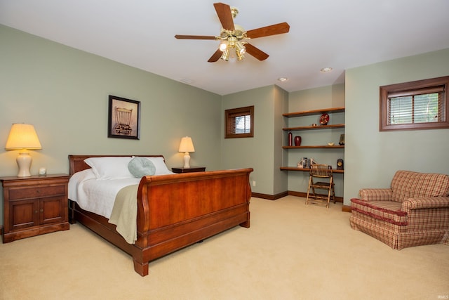 13 Rolling Ridge Ct, Jasper, IN 47546 - bedroom with a ceiling fan, light carpet, and baseboards