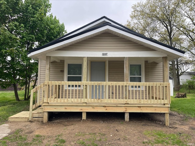 view of front of home with a porch