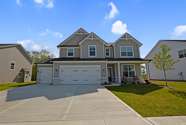 6357 Spirea Ct, West Lafayette, IN 47906 - craftsman-style home with board and batten siding, covered porch, driveway, and a front yard