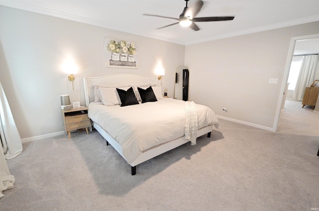 6357 Spirea Ct, West Lafayette, IN 47906 - bedroom featuring light carpet, ornamental molding, and baseboards