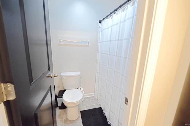 6357 Spirea Ct, West Lafayette, IN 47906 - bathroom with toilet, tile patterned floors, and a shower with curtain