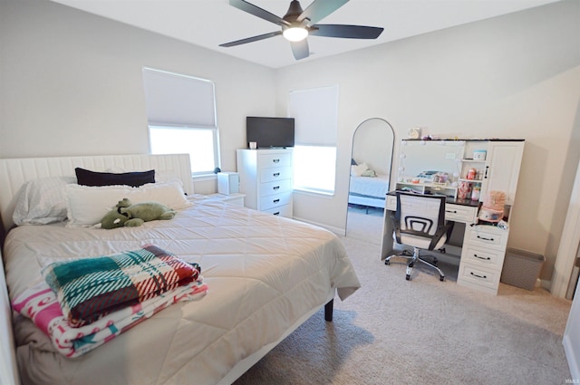 6357 Spirea Ct, West Lafayette, IN 47906 - bedroom featuring ceiling fan and light carpet