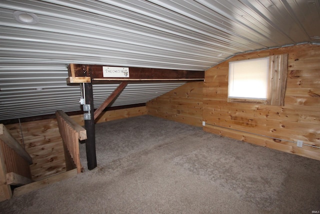 29623 County Road 6th Rd, Elkhart, IN 46514 - bonus room with wooden walls, carpet flooring, and vaulted ceiling