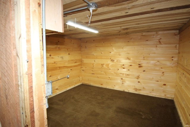 29623 County Road 6th Rd, Elkhart, IN 46514 - unfurnished room featuring wooden walls and dark colored carpet