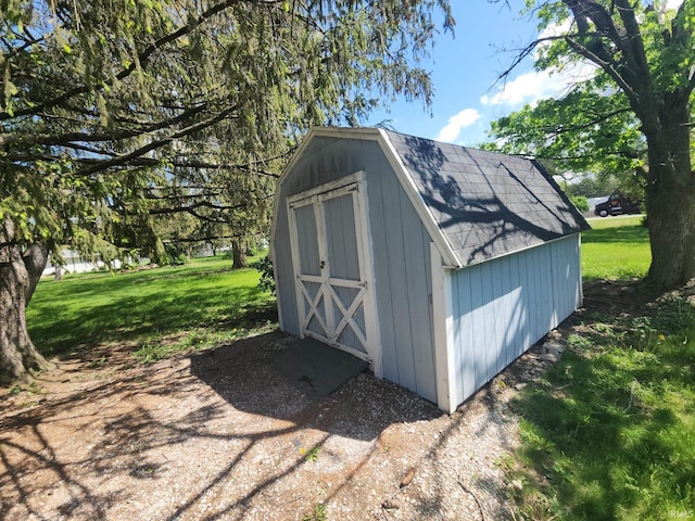 view of shed