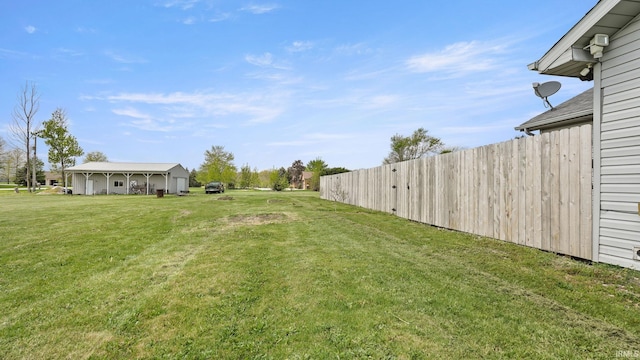 view of yard featuring fence