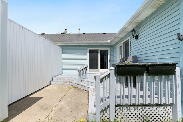 exterior space featuring a wooden deck