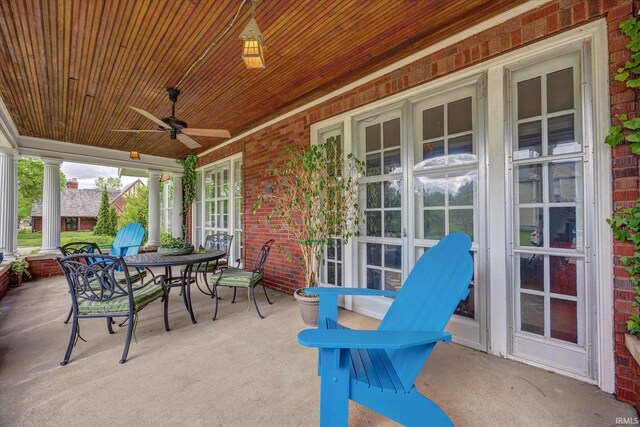 104 W Main St, Worthington, IN 47471 - view of patio with covered porch and ceiling fan