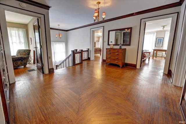 104 W Main St, Worthington, IN 47471 - dining room featuring a chandelier, a wealth of natural light, baseboards, and visible vents