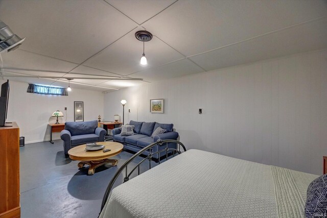 104 W Main St, Worthington, IN 47471 - bedroom with concrete floors