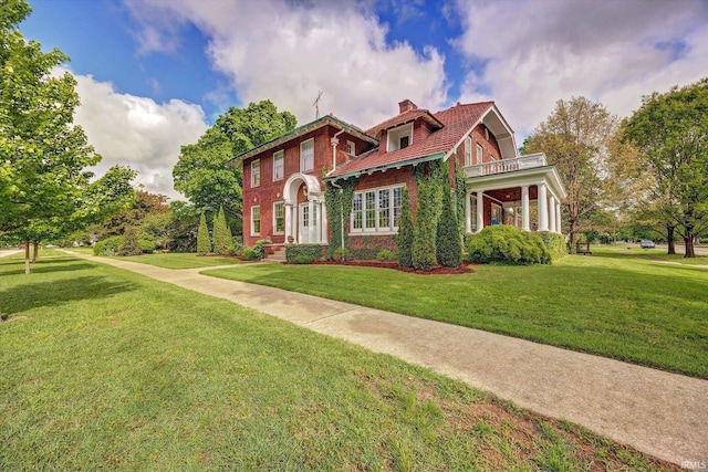 104 W Main St, Worthington, IN 47471 - view of front facade featuring a chimney and a front yard