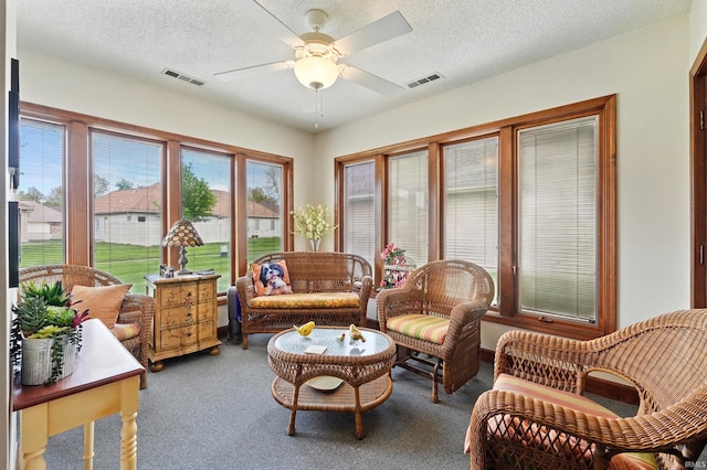 sunroom featuring visible vents