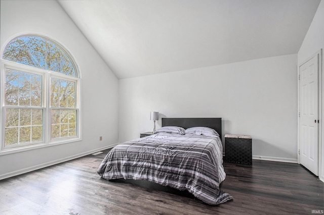 21521 Cheri Ln, Bristol, IN 46507 - bedroom with lofted ceiling, multiple windows, and wood finished floors