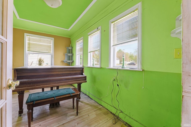 sitting room featuring wood finished floors