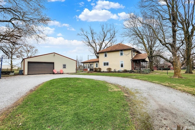 3806 S State Road 3, New Castle, IN 47362 - view of front of house featuring a front yard, an outdoor structure, a gazebo, and a garage