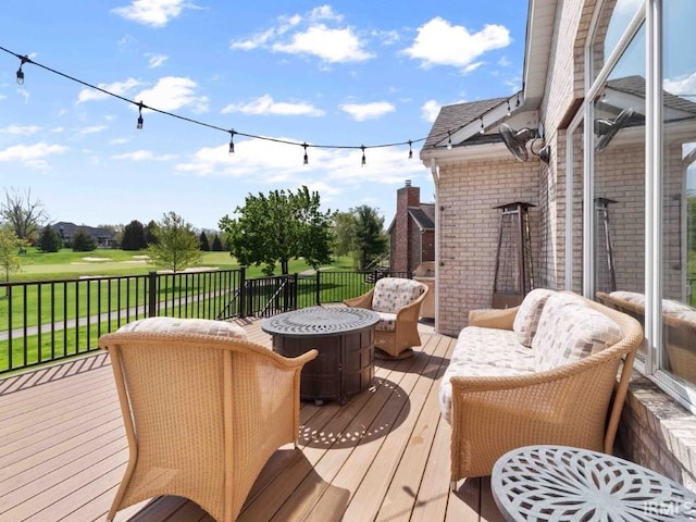 1817 Prestwick Ln, Fort Wayne, IN 46814 - wooden terrace featuring a lawn