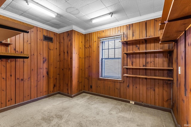 405 W Rudisill Blvd, Fort Wayne, IN 46807 - carpeted spare room with wooden walls, baseboards, and visible vents