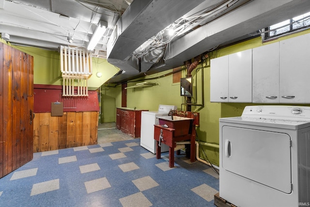 405 W Rudisill Blvd, Fort Wayne, IN 46807 - unfinished basement with wood walls and washer and clothes dryer