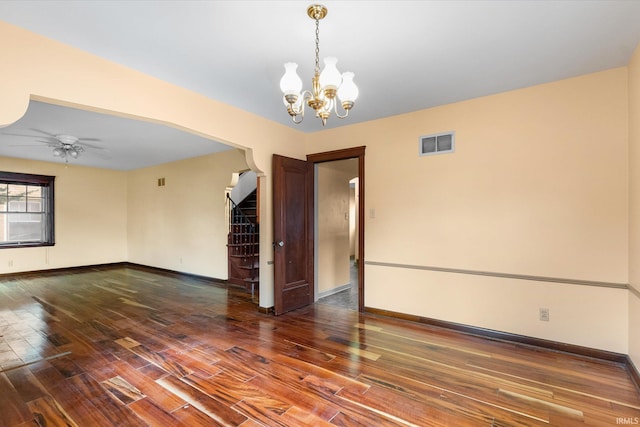 405 W Rudisill Blvd, Fort Wayne, IN 46807 - interior space with hardwood / wood-style flooring, stairs, baseboards, and visible vents