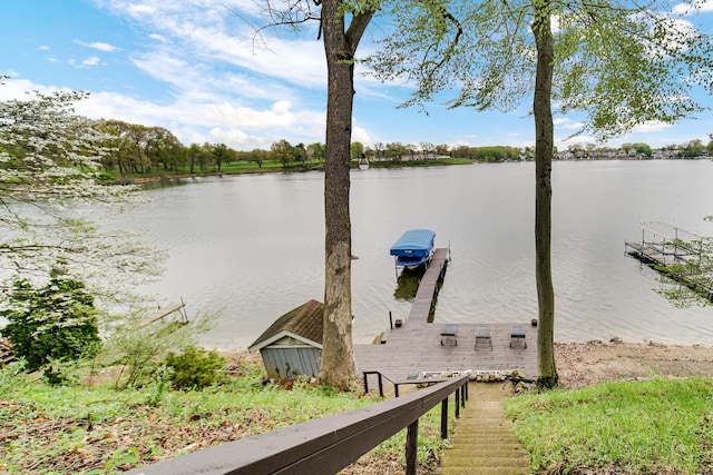 dock featuring a water view