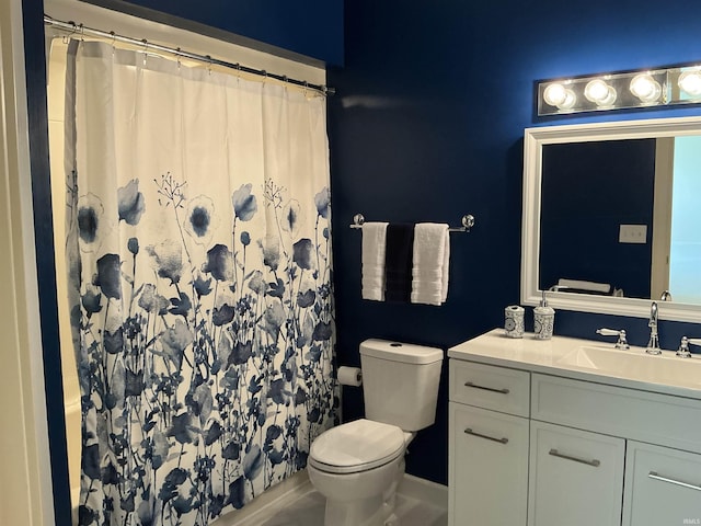 12217 Harvest Bay Dr, Fort Wayne, IN 46845 - bathroom featuring toilet, vanity, and a shower with shower curtain