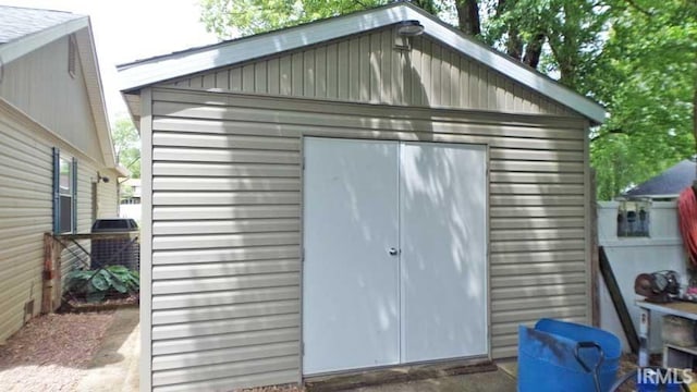 view of shed