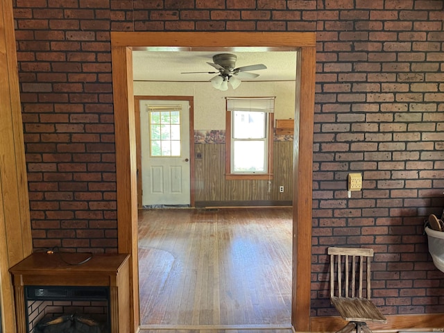219 W Boone St, Gentryville, IN 47537 - entrance foyer featuring wood finished floors and a ceiling fan