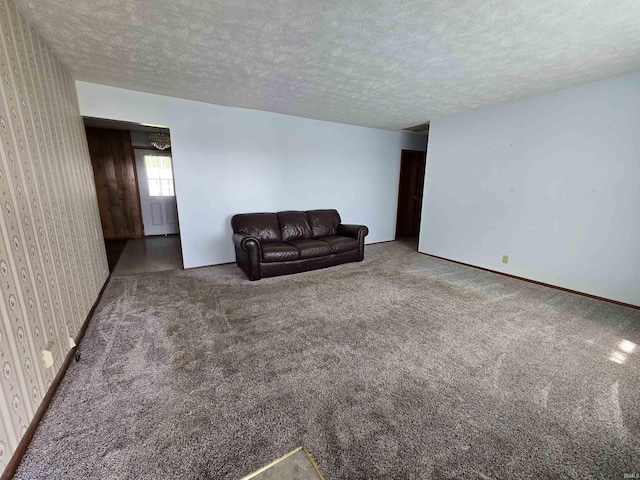 4980 W 200 N, Kokomo, IN 46901 - carpeted living area with a textured ceiling and baseboards